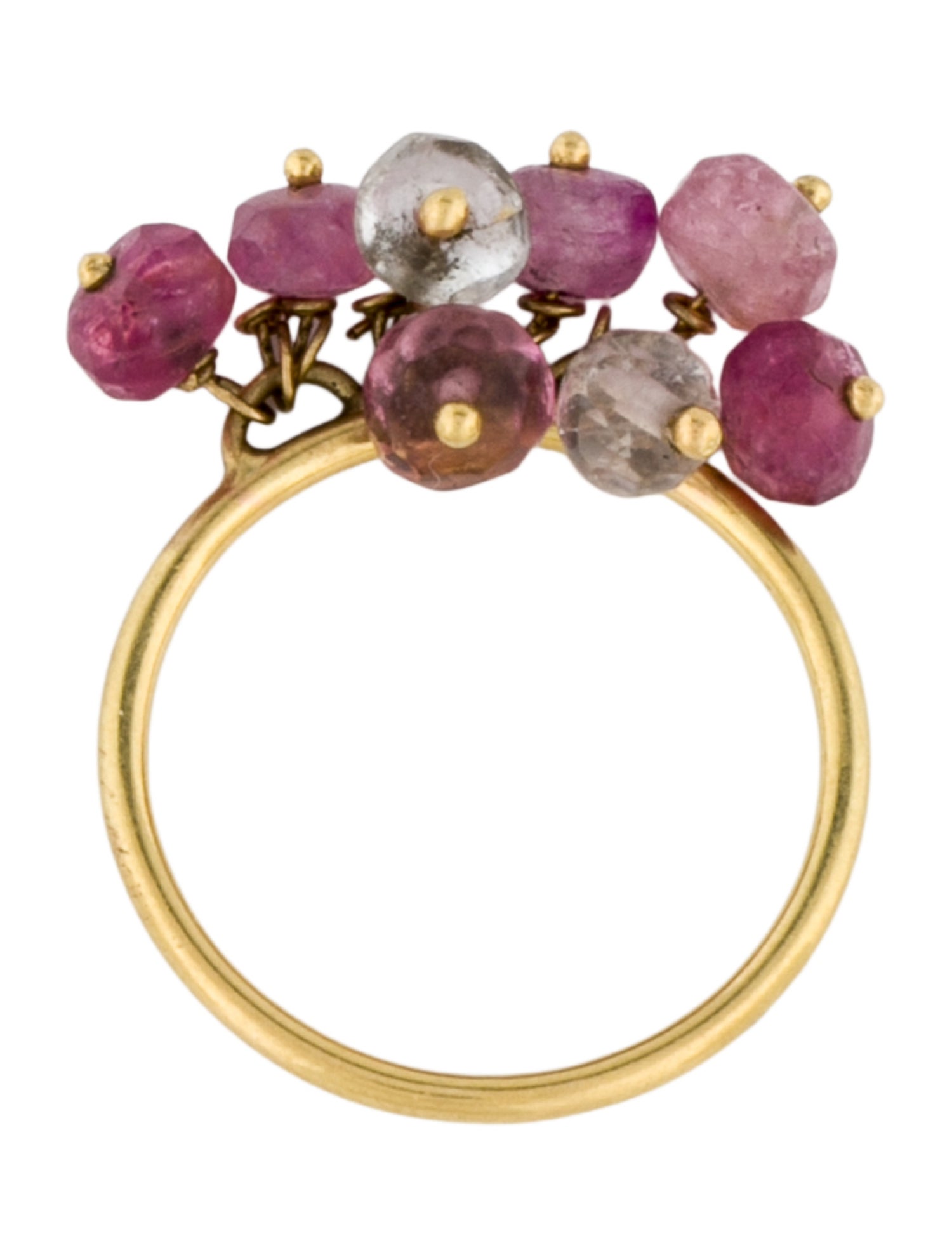 Ring 18K Tourmaline & Sapphire Bead Ring